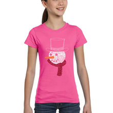 Load image into Gallery viewer, Snowman Face - Girl's Word Art T-Shirt