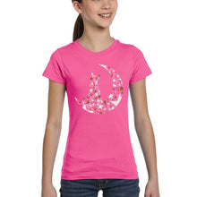 Load image into Gallery viewer, Cat Sitting On Moon - Girl's Word Art T-Shirt
