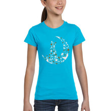 Load image into Gallery viewer, Cat Sitting On Moon - Girl's Word Art T-Shirt