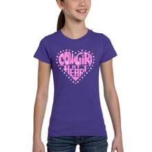 Load image into Gallery viewer, Cowgirl at Heart - Girl's Word Art T-Shirt