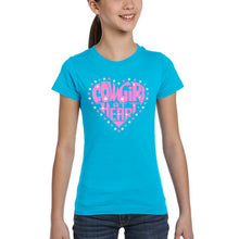 Load image into Gallery viewer, Cowgirl at Heart - Girl's Word Art T-Shirt