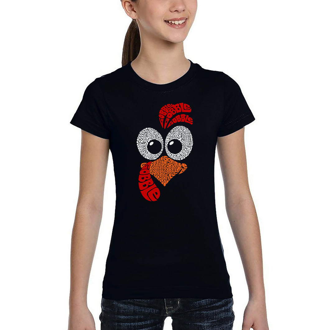 Turkey Face - Girl's Word Art T-Shirt