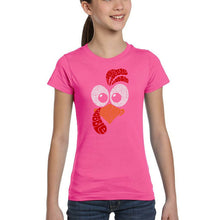 Load image into Gallery viewer, Turkey Face - Girl&#39;s Word Art T-Shirt