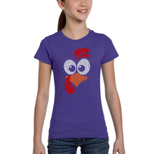 Load image into Gallery viewer, Turkey Face - Girl&#39;s Word Art T-Shirt