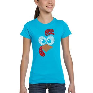 Turkey Face - Girl's Word Art T-Shirt