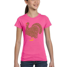 Load image into Gallery viewer, Thankgiving Turkey - Girl's Word Art T-Shirt