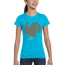 Load image into Gallery viewer, Thankgiving Turkey - Girl's Word Art T-Shirt