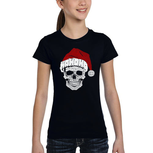 Santa Skull - Girl's Word Art T-Shirt