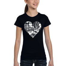 Load image into Gallery viewer, Musical Instrument Heart - Girl's Word Art T-Shirt