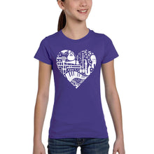 Load image into Gallery viewer, Musical Instrument Heart - Girl's Word Art T-Shirt