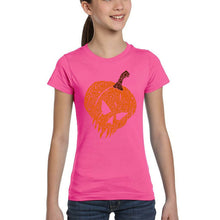 Load image into Gallery viewer, Evil Pumpkin - Girl's Word Art T-Shirt
