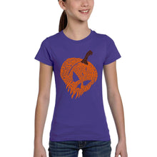 Load image into Gallery viewer, Evil Pumpkin - Girl's Word Art T-Shirt
