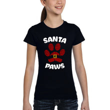 Load image into Gallery viewer, Santa Paws - Girl's Word Art T-Shirt