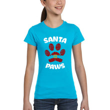 Load image into Gallery viewer, Santa Paws - Girl's Word Art T-Shirt