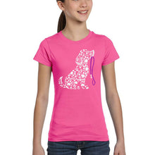 Load image into Gallery viewer, Dog Leash - Girl's Word Art T-Shirt