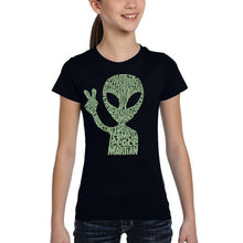 Load image into Gallery viewer, Peace Alien - Girl's Word Art T-Shirt