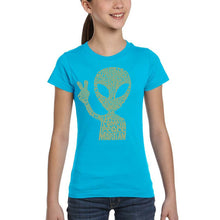 Load image into Gallery viewer, Peace Alien - Girl's Word Art T-Shirt