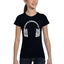 Load image into Gallery viewer, Mood Headphones - Girl's Word Art T-Shirt