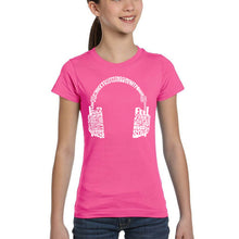 Load image into Gallery viewer, Mood Headphones - Girl's Word Art T-Shirt