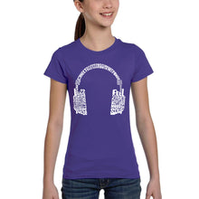 Load image into Gallery viewer, Mood Headphones - Girl's Word Art T-Shirt