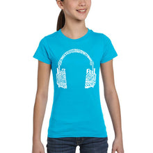 Load image into Gallery viewer, Mood Headphones - Girl's Word Art T-Shirt