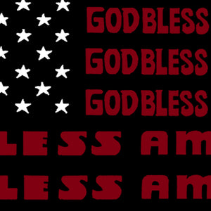 Women's Plus Size Word Art V-Neck - God Bless America