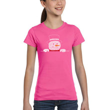 Load image into Gallery viewer, Peeking Snowman - Girl's Word Art T-Shirt