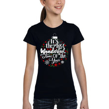 Load image into Gallery viewer, Christmas Ornament - Girl's Word Art T-Shirt