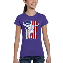 Load image into Gallery viewer, Patriot Flag - Girl's Word Art T-Shirt