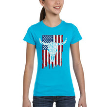 Load image into Gallery viewer, Patriot Flag - Girl's Word Art T-Shirt