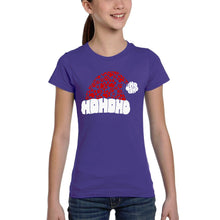 Load image into Gallery viewer, Paw Print Santa Hat - Girl's Word Art T-Shirt
