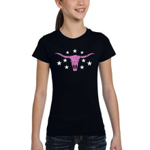 Load image into Gallery viewer, Cowgirl Cowskull - Girl's Word Art T-Shirt