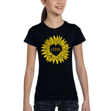 Load image into Gallery viewer, Sunflower Love - Girl's Word Art T-Shirt