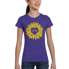 Load image into Gallery viewer, Sunflower Love - Girl's Word Art T-Shirt