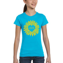 Load image into Gallery viewer, Sunflower Love - Girl's Word Art T-Shirt