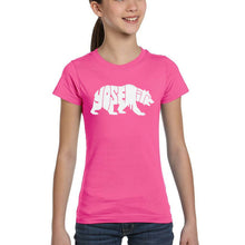 Load image into Gallery viewer, Yosemite Bear - Girl's Word Art T-Shirt