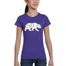 Load image into Gallery viewer, Yosemite Bear - Girl's Word Art T-Shirt