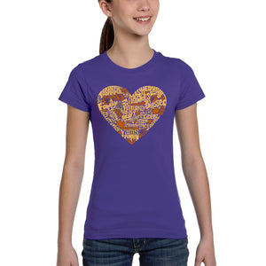 Thanksgiving Heart - Girl's Word Art T-Shirt