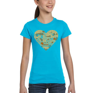 Thanksgiving Heart - Girl's Word Art T-Shirt