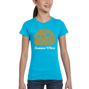 Summer Vibes - Girl's Word Art T-Shirt