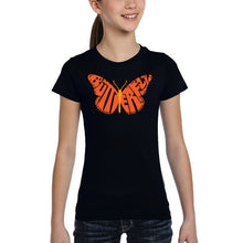 Load image into Gallery viewer, Butterfly - Girl&#39;s Word Art T-Shirt