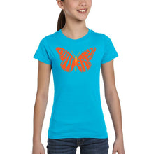 Load image into Gallery viewer, Butterfly - Girl&#39;s Word Art T-Shirt