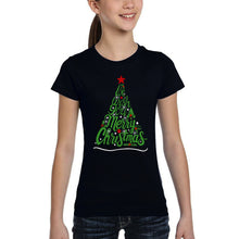 Load image into Gallery viewer, We Wish You A Merry Christmas - Girl's Word Art T-Shirt