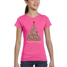 Load image into Gallery viewer, We Wish You A Merry Christmas - Girl's Word Art T-Shirt
