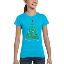 Load image into Gallery viewer, We Wish You A Merry Christmas - Girl's Word Art T-Shirt