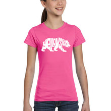 Load image into Gallery viewer, Yellowstone Bear - Girl's Word Art T-Shirt