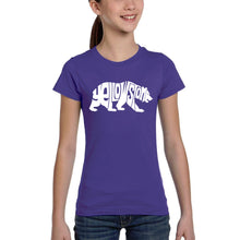 Load image into Gallery viewer, Yellowstone Bear - Girl's Word Art T-Shirt