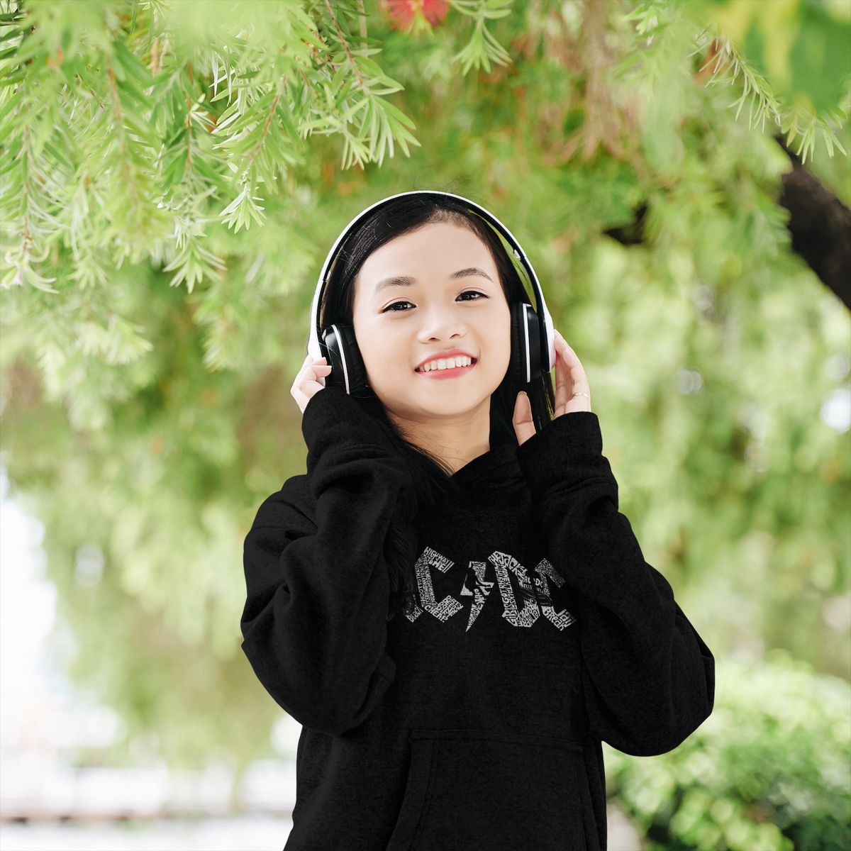 AC/DC - Girl's Word Art Hooded Sweatshirt – LA Pop Art