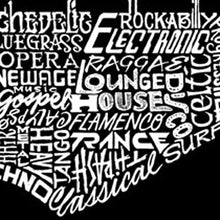 Load image into Gallery viewer, Women&#39;s Plus Size Word Art T-shirt - Guitar Head