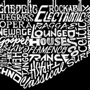 Women's Plus Size Word Art T-shirt - Guitar Head
